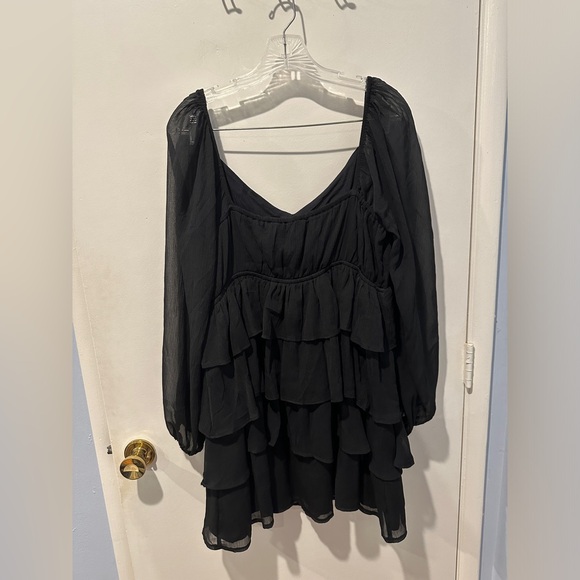 Abercrombie Long-Sleeve Ruffle Tiered Mini Dress - Picture 6 of 7